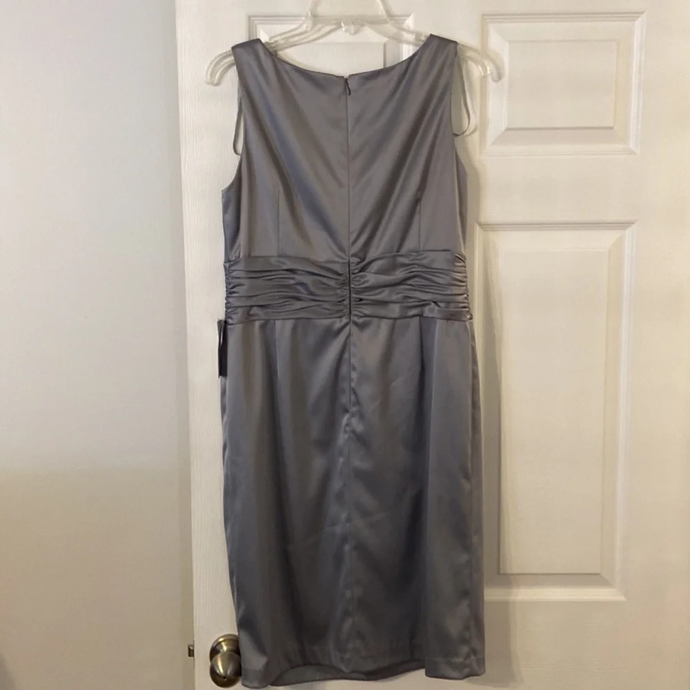 Eliza J Dress Brand New with tag size 12 length 39” bust 32” color silver - Picture 7 of 12